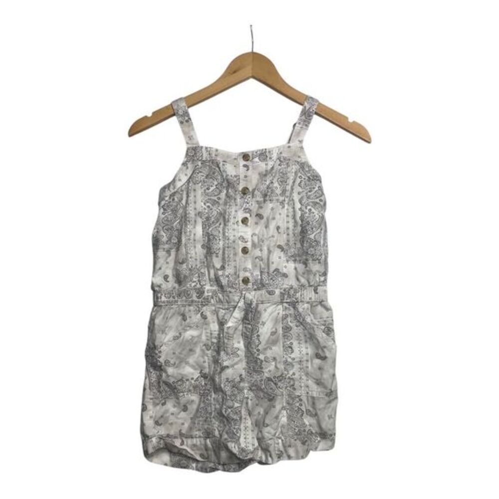 Abercrombie kids Romper Paisley Print Size 11/12 White Gray‎